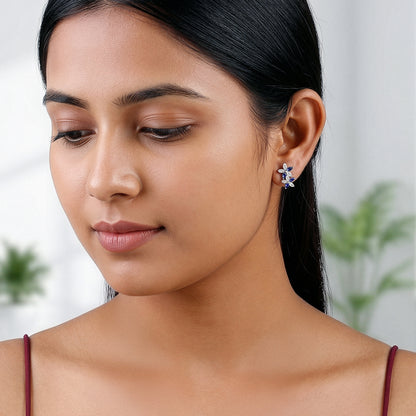 Silver Marwar Blue Earrings