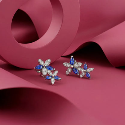 Silver Marwar Blue Earrings