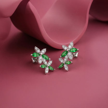 Silver Marwar Green Earrings