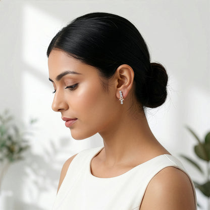 Silver Alhambra Azure Earrings