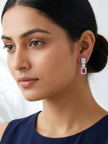 Silver Lancaster Crest Earrings