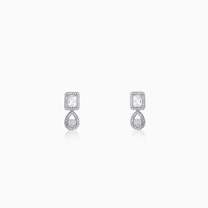 Silver Bathinda White Earrings