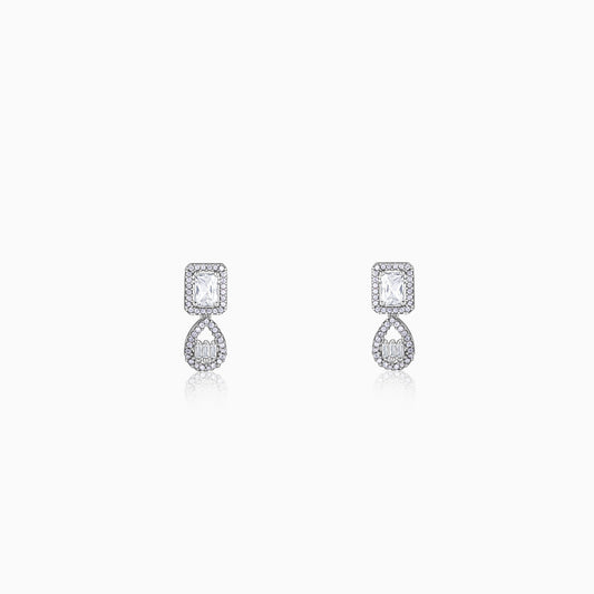 Silver Bathinda White Earrings