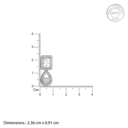 Silver Bathinda White Earrings