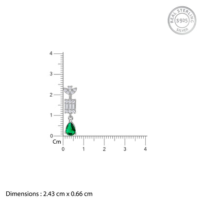 Silver Ascania Green Earrings