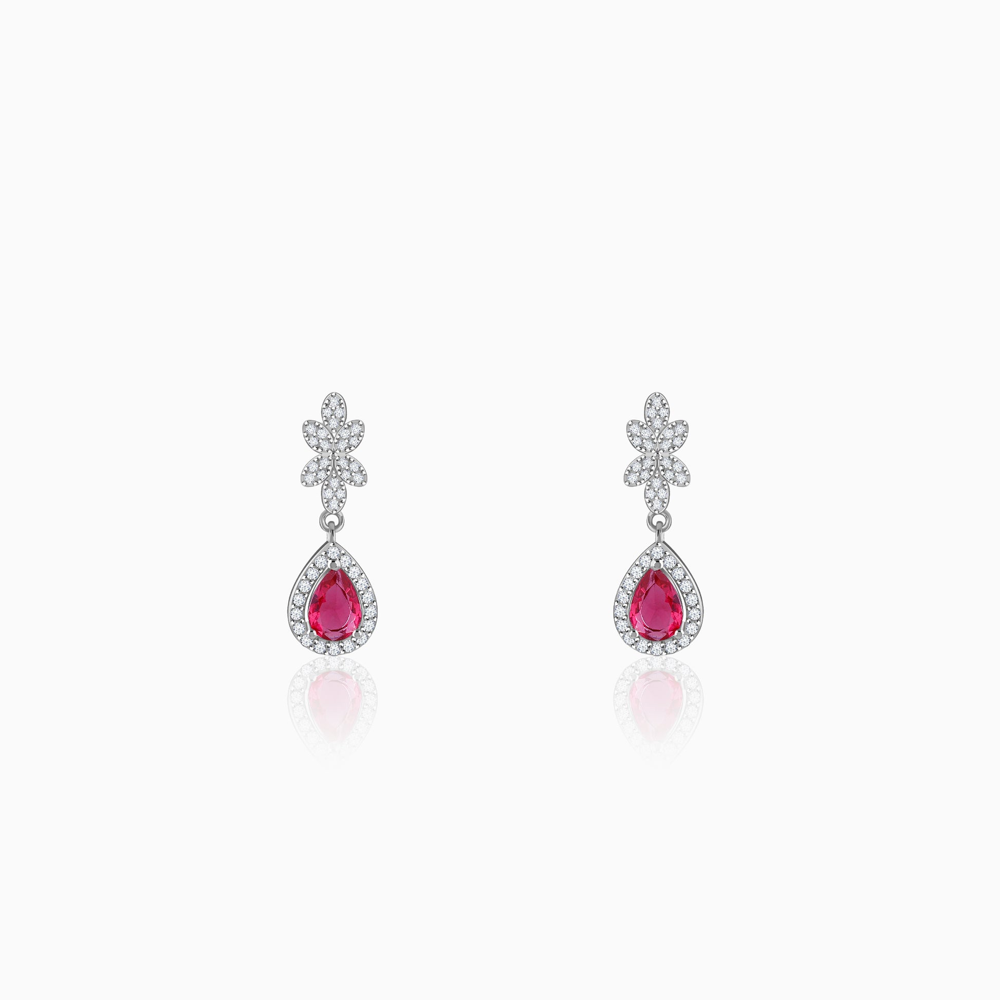 Silver Verona Scarlet Earrings