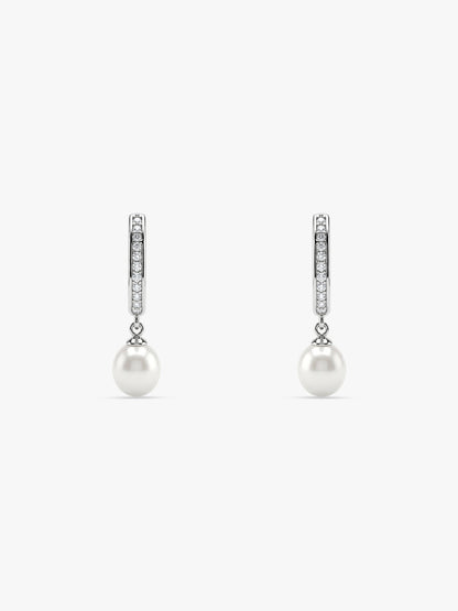 Silver Pearl Drop Earrings