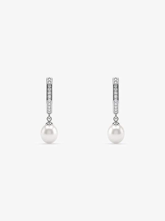 Silver Pearl Drop Earrings