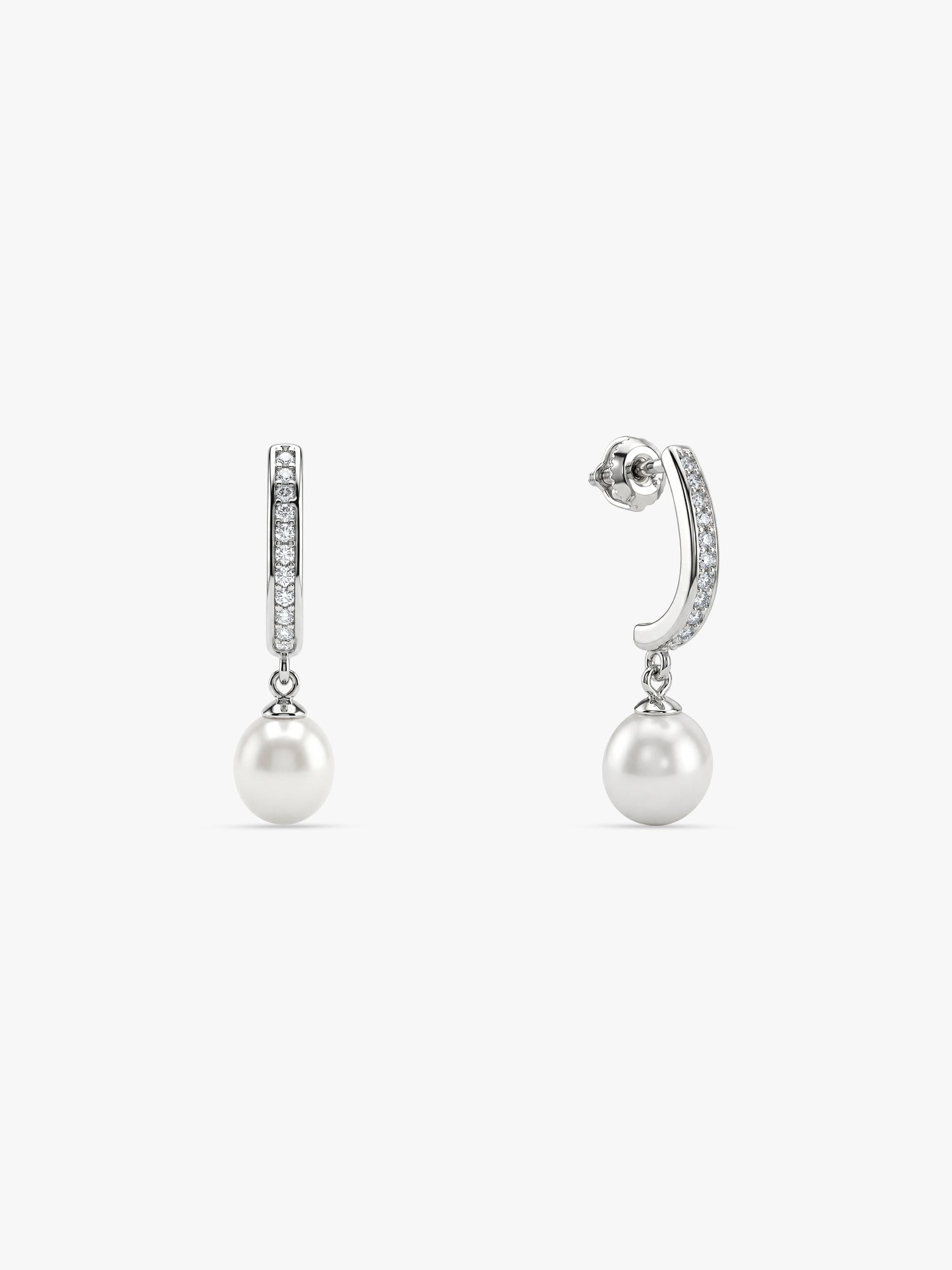 Silver Pearl Drop Earrings