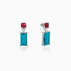 Silver Azure Bloom Dangler Earrings