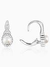 Silver White Pearl Hoop Earrings