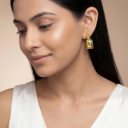 Golden Luxe Hammered Earrings