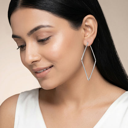 Silver Rhombus Gleam Earrings