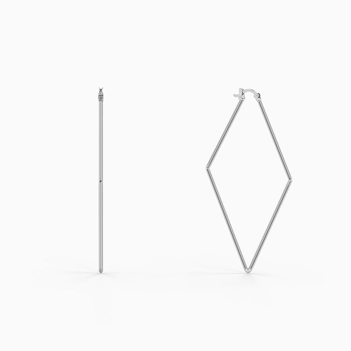 Silver Rhombus Gleam Earrings