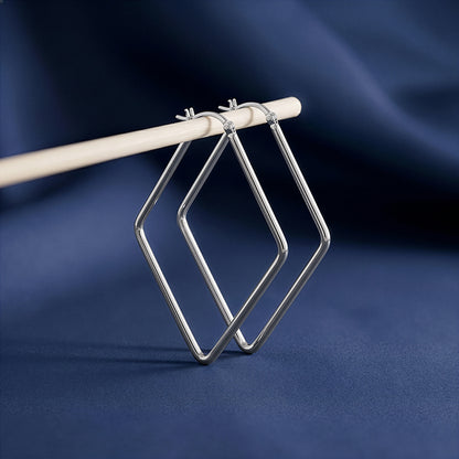 Silver Rhombus Gleam Earrings