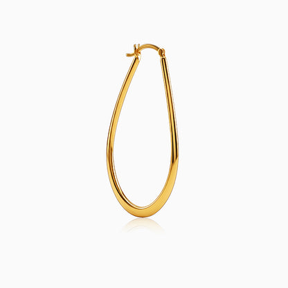 Golden Quiet Curve Hoop Earrings