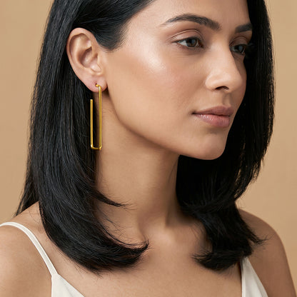 Golden Frame Glow Earrings