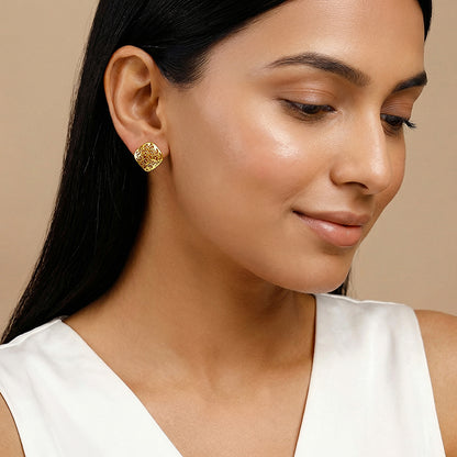 Golden Modern Relic Earrings