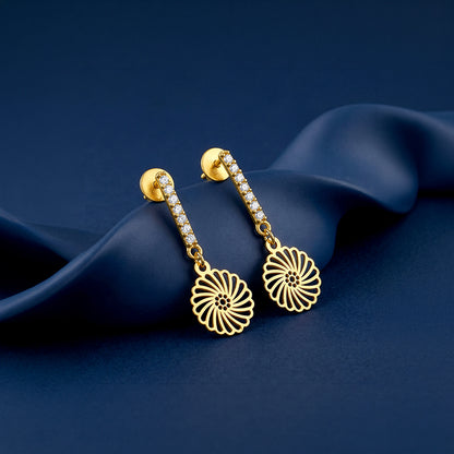 Golden Radiant Trace Earrings