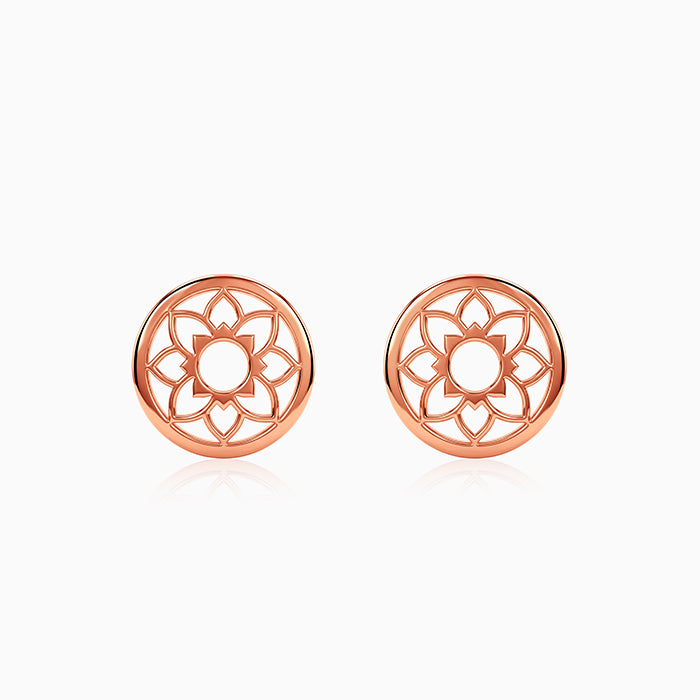 Rose Gold Sunpetal Filigree Earrings