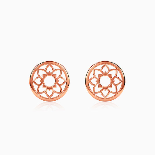 Rose Gold Sunpetal Filigree Earrings