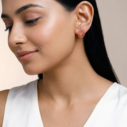 Rose Gold Sunpetal Filigree Earrings