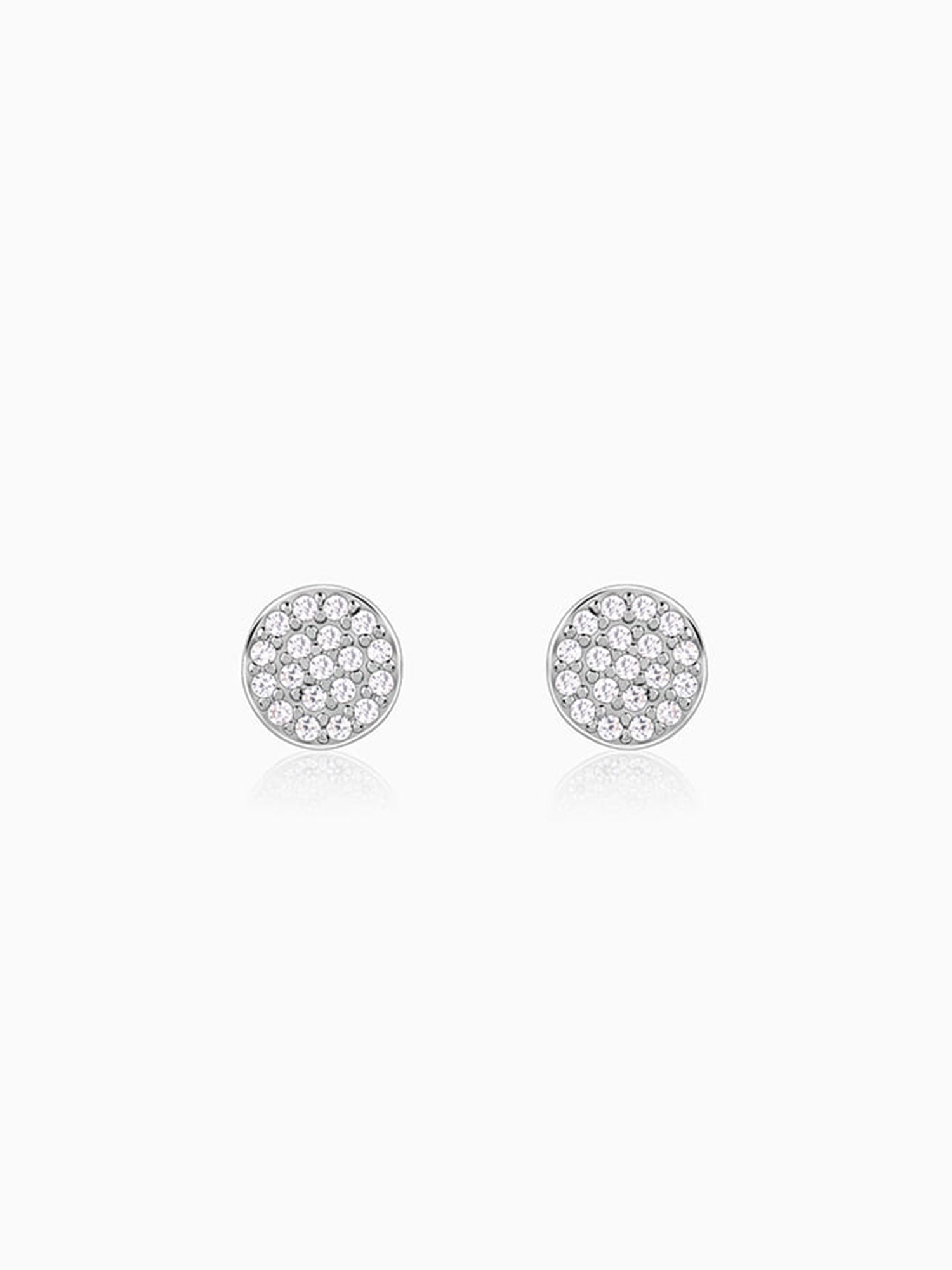 Silver Shimmering Sphere Stud Earrings