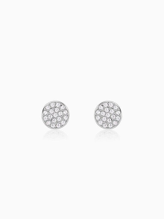 Silver Shimmering Sphere Stud Earrings