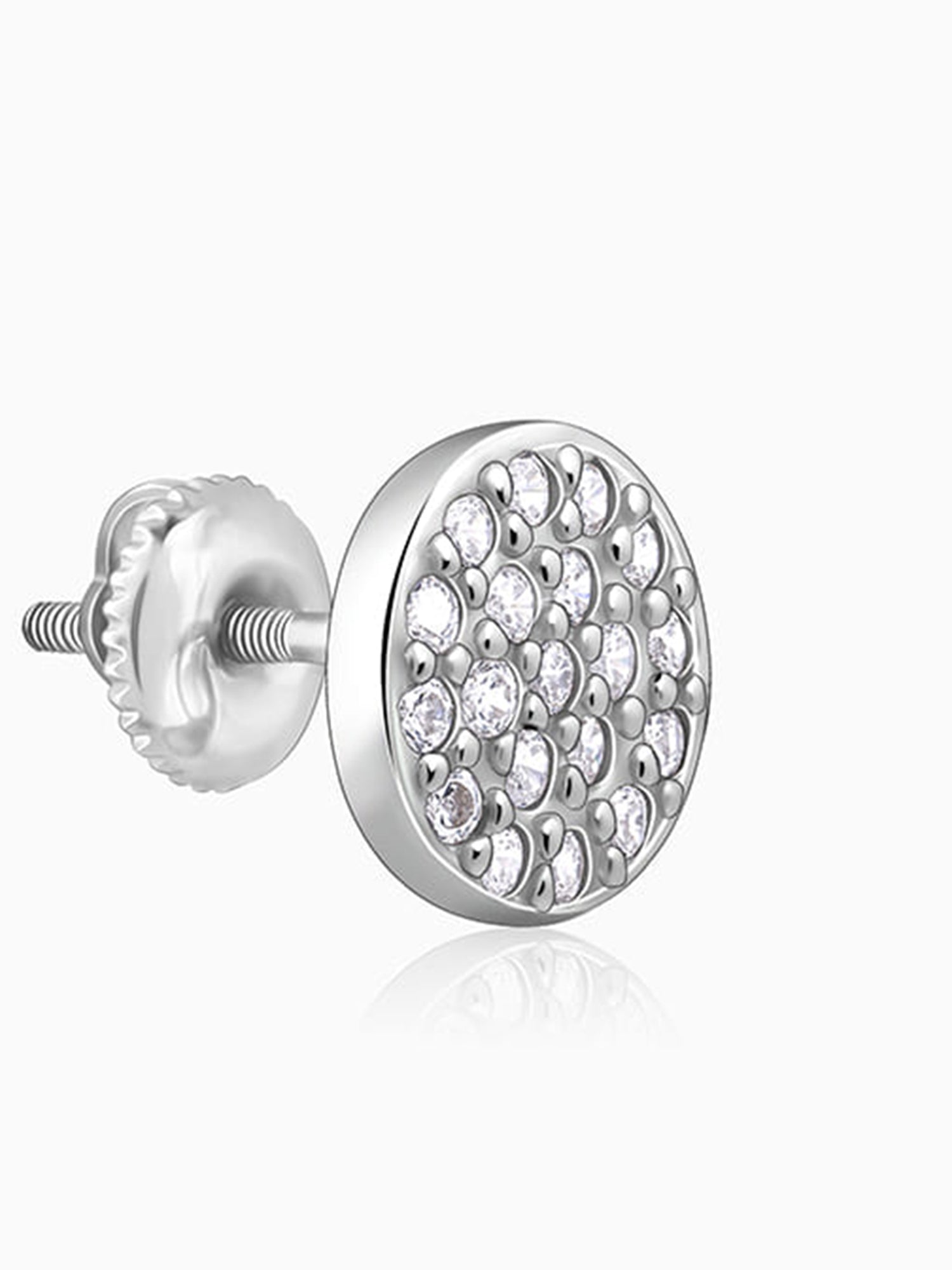 Silver Shimmering Sphere Stud Earrings