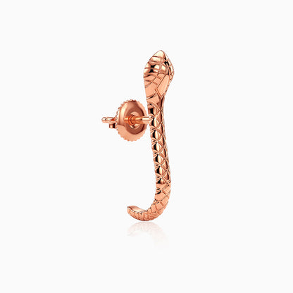 Rose Gold Cobra J Hoop Earrings