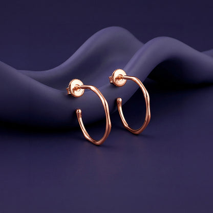 Rose Gold Classy Serene Hoops