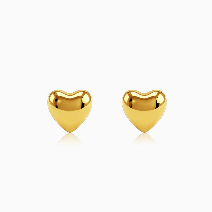 Golden Gentle Heart Studs