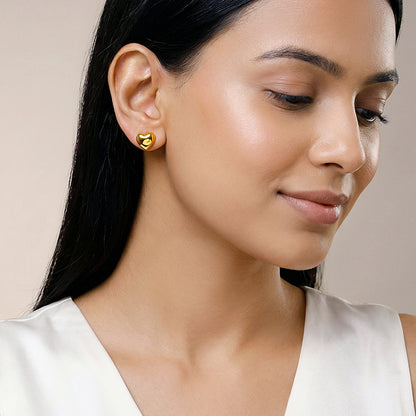 Golden Gentle Heart Studs