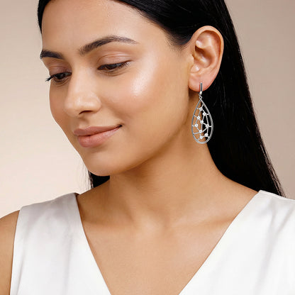 Silver Oval Interplay Earrings