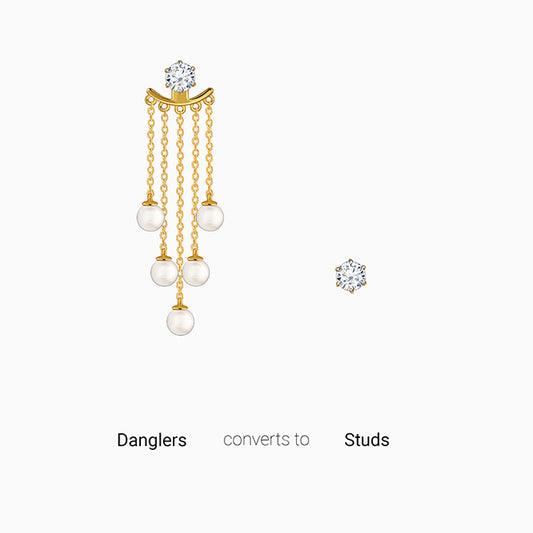 Golden Demi Pearl Ear Jacket