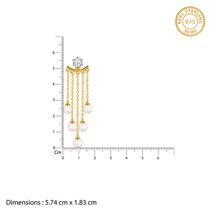 Golden Demi Pearl Ear Jacket