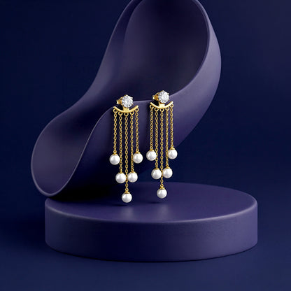Golden Demi Pearl Ear Jacket