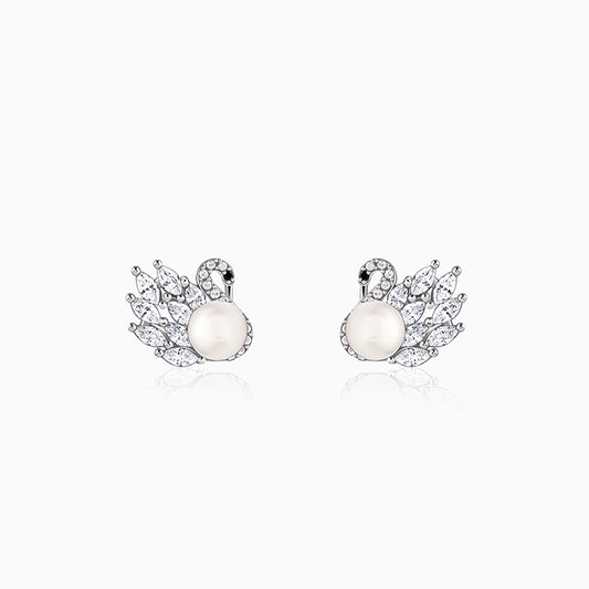 Silver Chloe Pearl Earrings