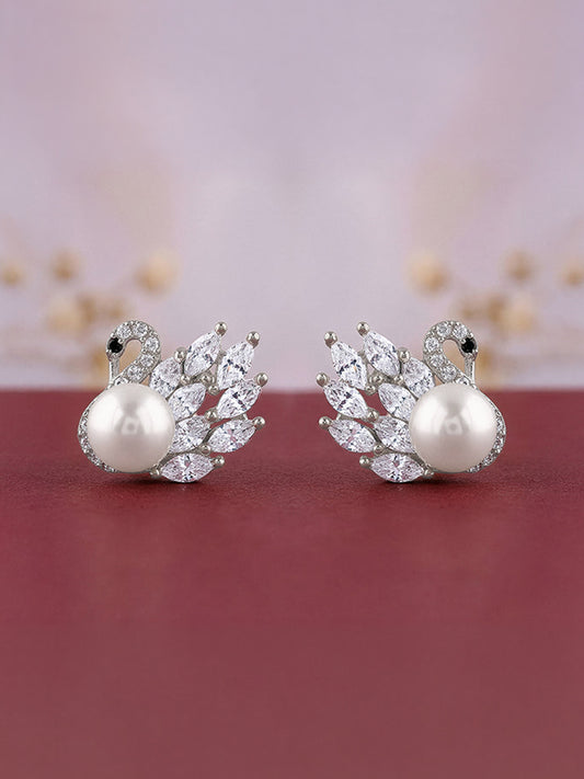 Silver Chloe Pearl Earrings