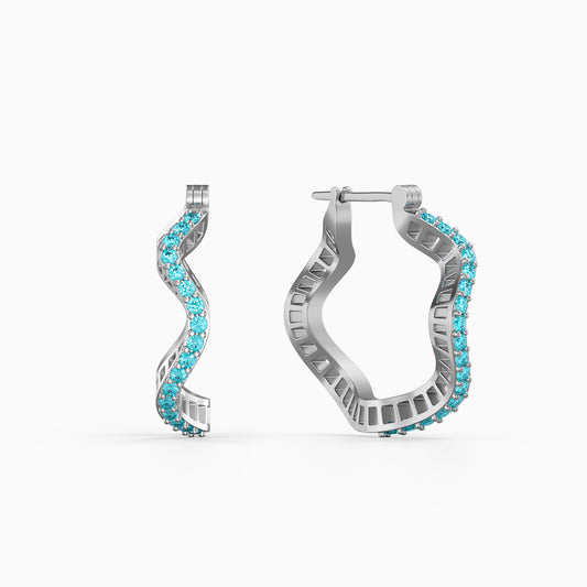 Silver Cassiopeia Hoop Earrings