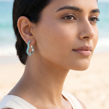 Silver Cassiopeia Hoop Earrings