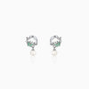 Silver Butterfly Pause Pearl Drop Earrings