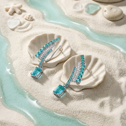 Silver Thelxipeia Climber Earrings