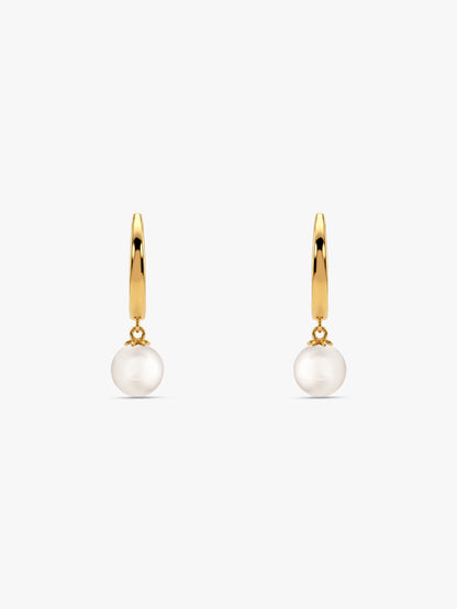 Golden Vilma Pearl Hoop Earrings