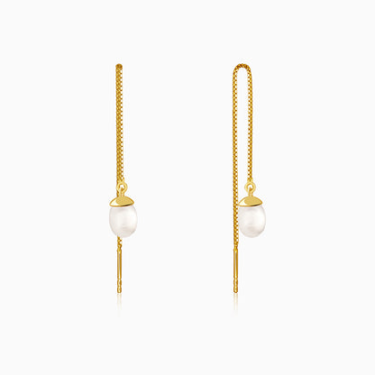 Golden Tide Pearl Earrings
