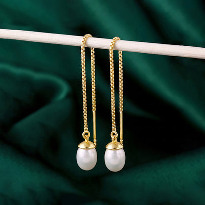 Golden Tide Pearl Earrings
