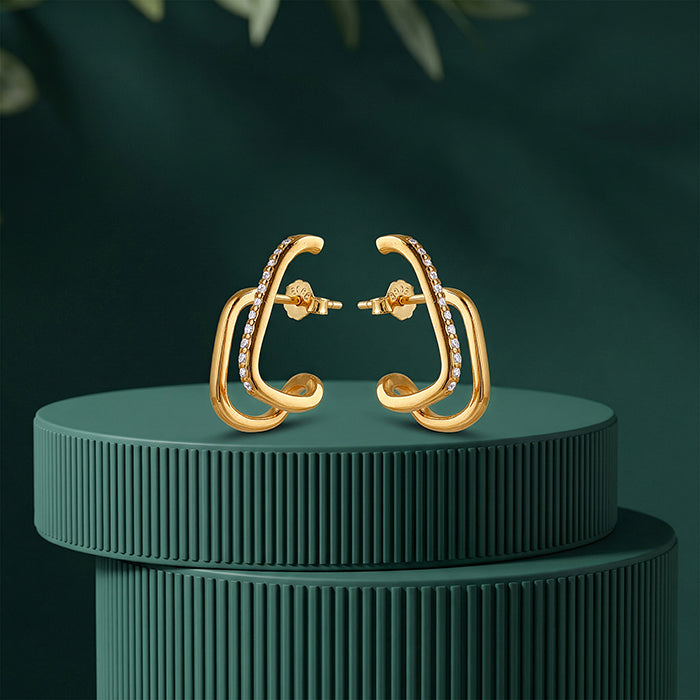 Golden Classy Curve Earrings
