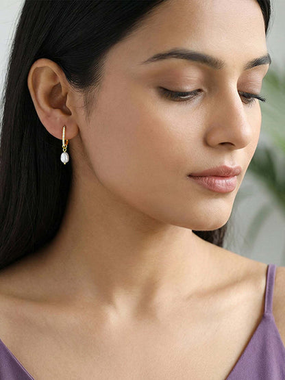 Golden Fancy Pearl Drop Earrings