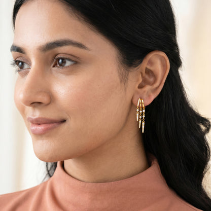Golden Tempest Dangler Earrings