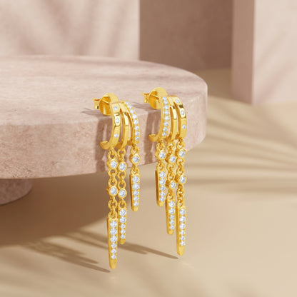 Golden Tempest Dangler Earrings